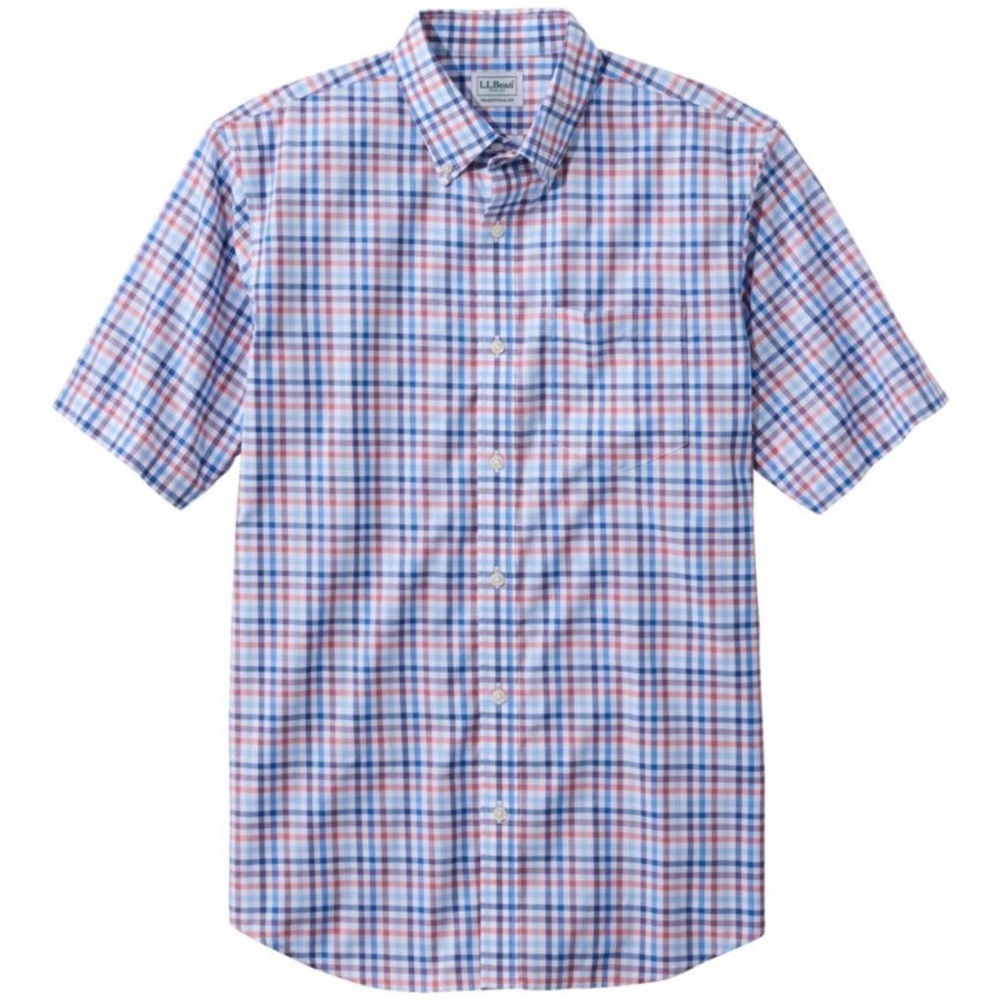 40 L.L Bean Men's Wrinkle Free Kennebunk Shirt Traditional Fit Short Sleeve